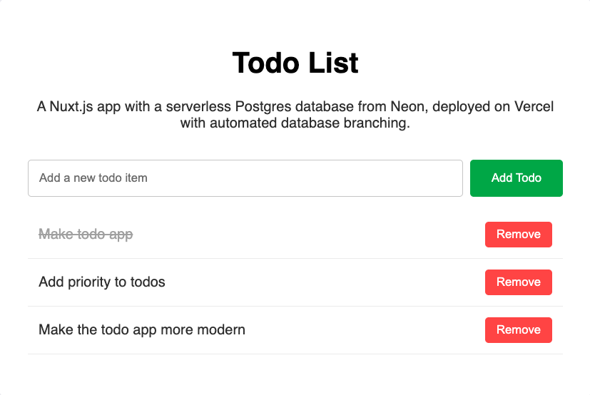 Nuxt Todo Application